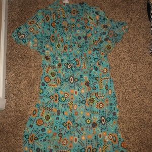 New LuLaRoe Teal and Orange Shirley Kimono